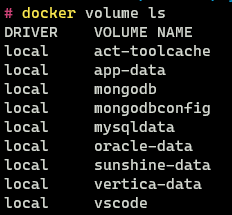 List Docker Volumes